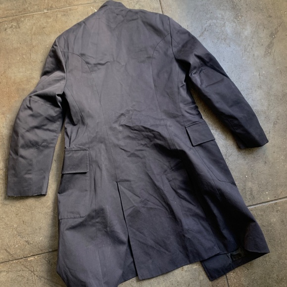 Vintage Dark Blue Made In Italy Long Jacket Coat Vgrantham - Picture 2 of 11